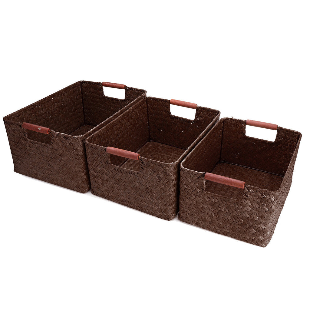 Seagrass Woven Storage Basket Flower Basket Storage Holder Plant Pot Laundry Organizer Bag Garden Decoration