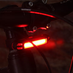 2 in 1 500LM Bicycle USB Rechargeable LED Bike Front Light Taillight Ultralight Warning Night Light