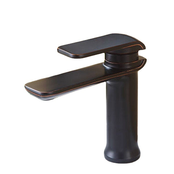 Simple Hot & Cold Single Handle Water Faucet Bathroom Basin Sink Mixer Tap Deck Mount 4 Colors