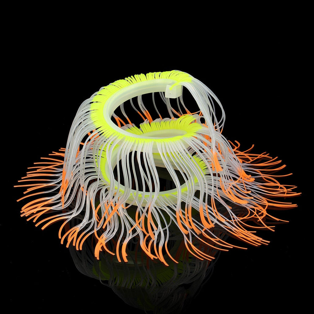 Aquarium Fish Tank Waterplant Decor Glowing Sea Anemone Coral Plant Ornament