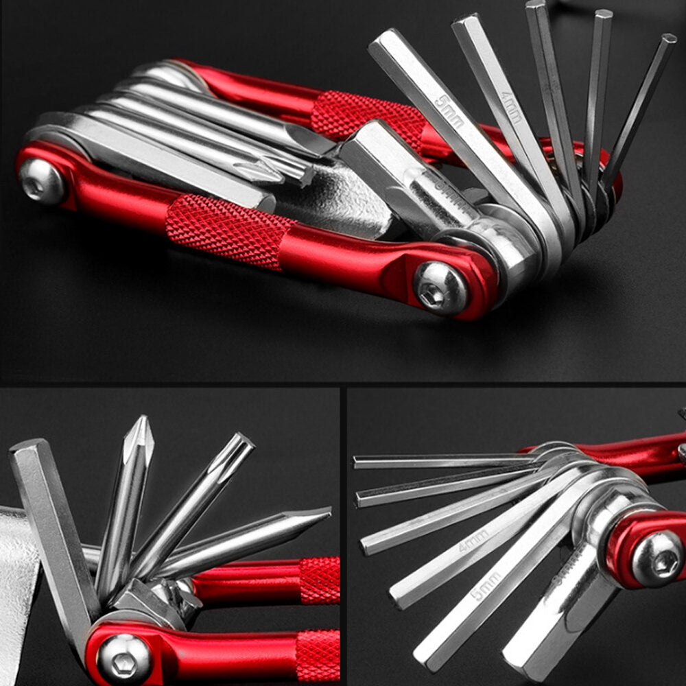 11 In 1 Multi-Function Bicycle Repair Tool Allen Wrench Slotted/Phillips Screwdriver Chain Cutter Bike Tools Kit Cycling Fishing