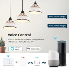 Smart No Neutral Push Button Switch 1/2/3 Gangs Smartthings App Alexa Google Home,220-240V