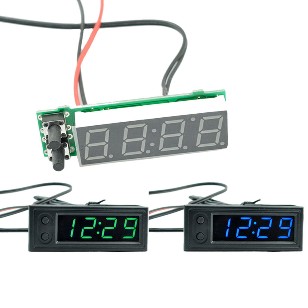High Precision 3 IN 1 Car Clock Luminous Thermometer Voltmeter Car Temperature Battery Voltage Monitor Panel Meter DC 12V Clock