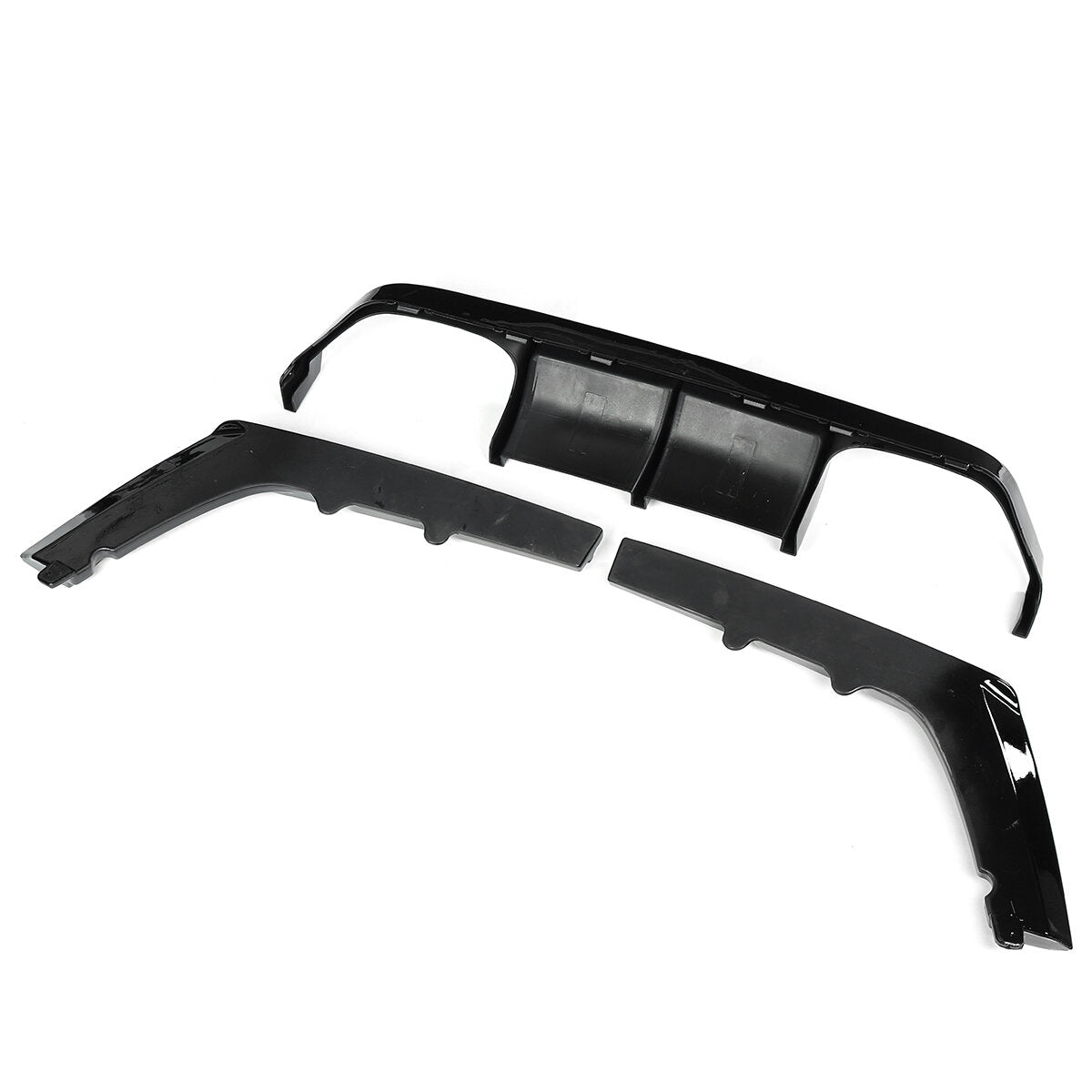 For Glossy Black Rear Bumper Diffuser Spoiler Lip 3Pcs