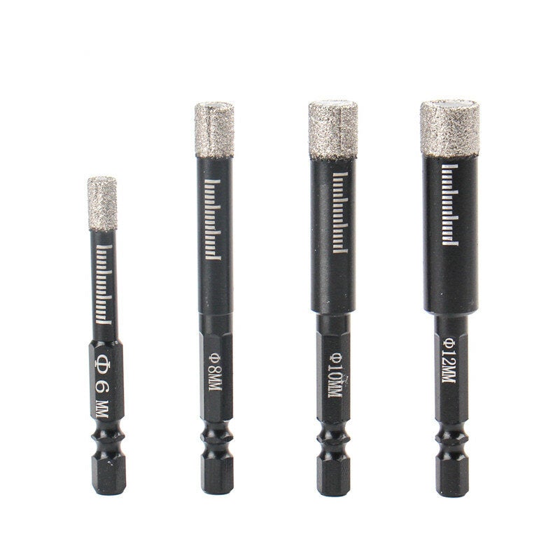 6/8/10/12mm Hex Handle Vacuum Brazed Diamond Dry Drill Bits Hole Saw Cutter for Granite Marble Ceramic Tile Glass Stone