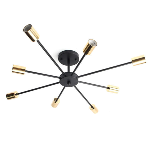 8 Heads Vintage Industrial Edison Chandelier Metal Flush Mount LED Ceiling Lights AC 85-265V