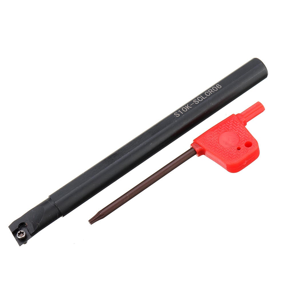 10mm Shank Lathe Turning Tool Holder Boring Bar with 10pcs CCMT060204 Carbide Inserts