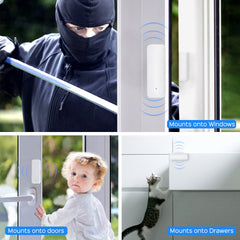WiFi Window And Door Sensor Smart Home Wireless Gate Open Close Detector Security Alarm System Works With Alexa Google Home