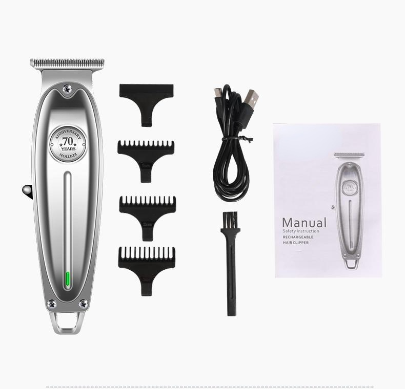 All Metal Professional Hair Clipper Men Electric Cordless Hair Trimmer 0mm Baldheaded T Blade Haircut Machine Barber