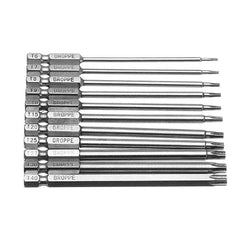 11pcs T6-T40 100mm Magnetic Torx Screwdriver Bits 1/4 Inch Hex Shank
