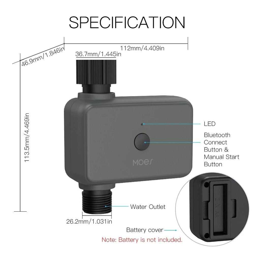 Smart Bluetooth Water Timer Rain Delay Programmable Irrigation Timer for Garden Agriculture and Forestry