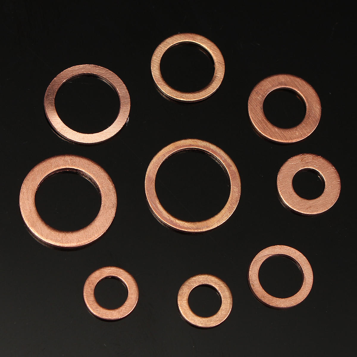 200Pcs Solid Copper Washer Sump Plug Assorted Flat Sealing Washer Kit 9 Sizes