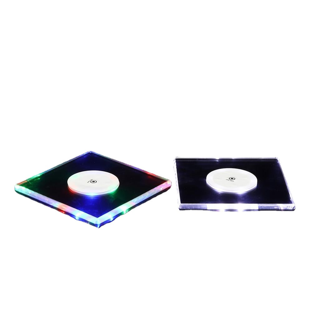 LED Night Light Color Bottle Cup Mat Sticker Club Cocktail Party Pad Holder Square