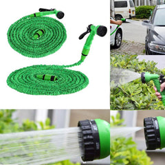 25-200FT US/EU Standard Expandable Magic Flexible Green Garden Water Hose Car Hose Pipe Connectors Plastic Hose Garden Watering Sets w/ Water Shower