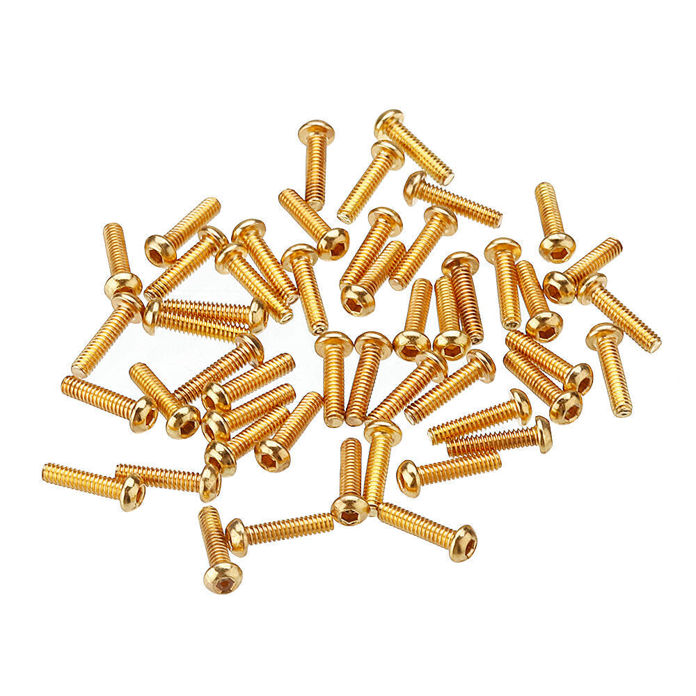 50Pcs Titanium Plated M3 Hex Socket Button Head Screws Alloy Steel 12.9 Grade Screw Bolt 5-20mm