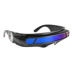 Sunglasses Mirrored Narrow Lens Wrap Visor Robot Costume