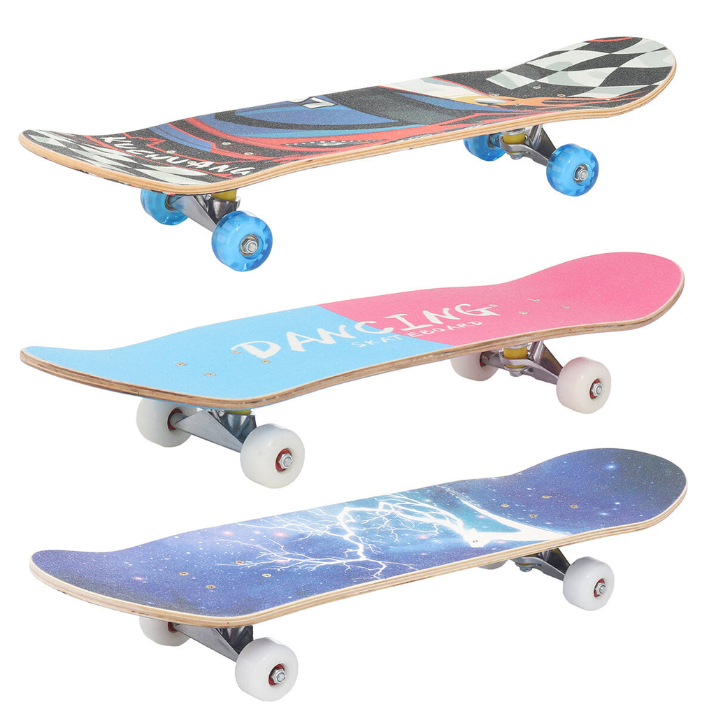 80x20cm Complete Skateboard for Beginner Good Board Double Kick LED Wheels for Extreme Sports Outdoor