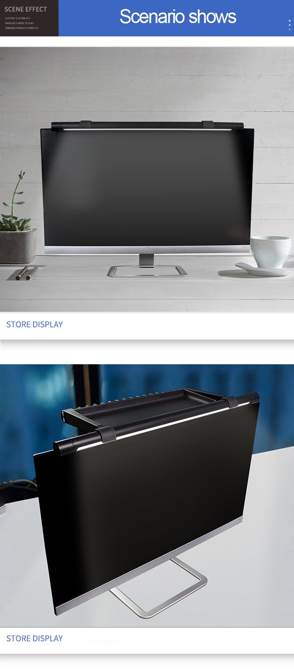 USB Infinite Dimming Smart Storage Screen LED Desk Reading Lamp Computer Screen Hanging Light Three Different Color Temperatures