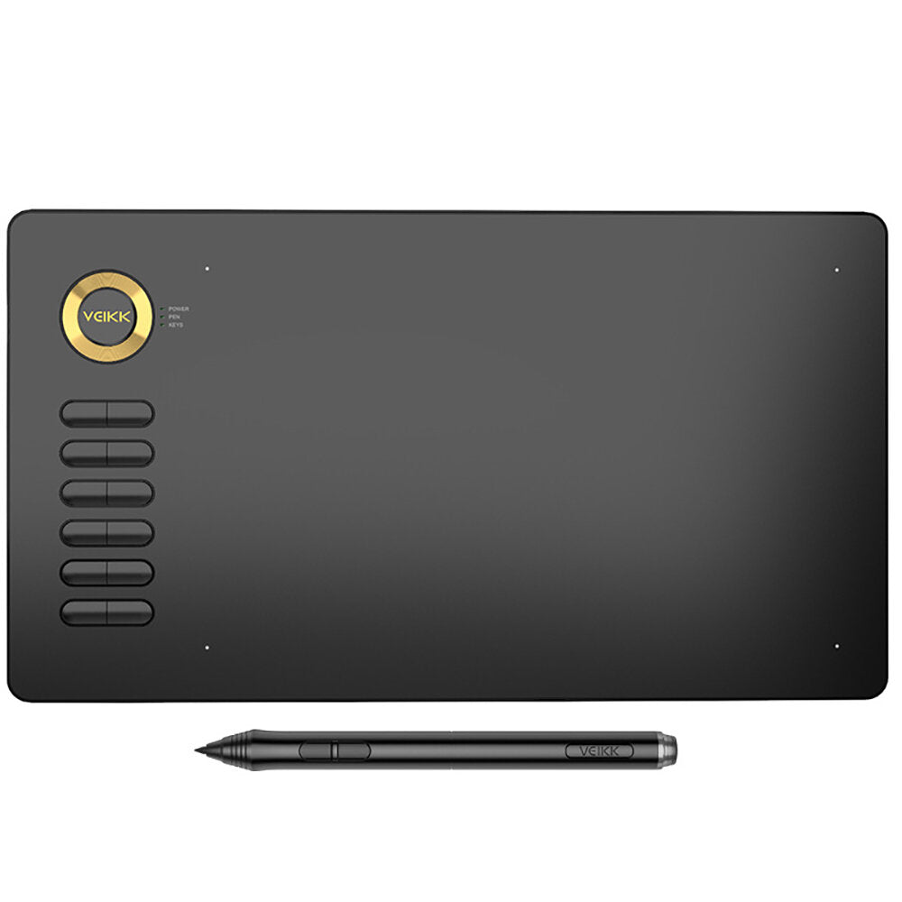 10x6 Inch Work Area Drawing Graphic Tablet with 12 Customizable Touch keys 8192 Levels Battery-Free Pen for Mac PC Laptop