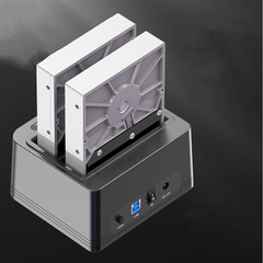 USB 3.0 to SATA Hard Drive Docking Station Dual Bay Off-Line Clone Function 2.5"/3.5" HDD/SSD Hard Drive Enclosure