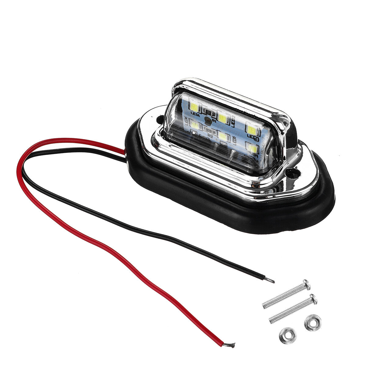 Rear Tail LED License Number Plate Light with Fittings For 10-30V Truck Lorry Van Caravan