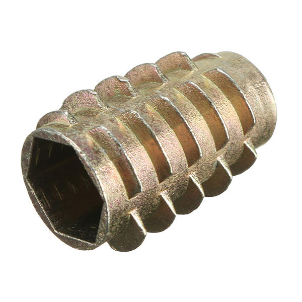 5Pcs M10x25mm Hex Drive Screw In Threaded Insert For Wood Type E