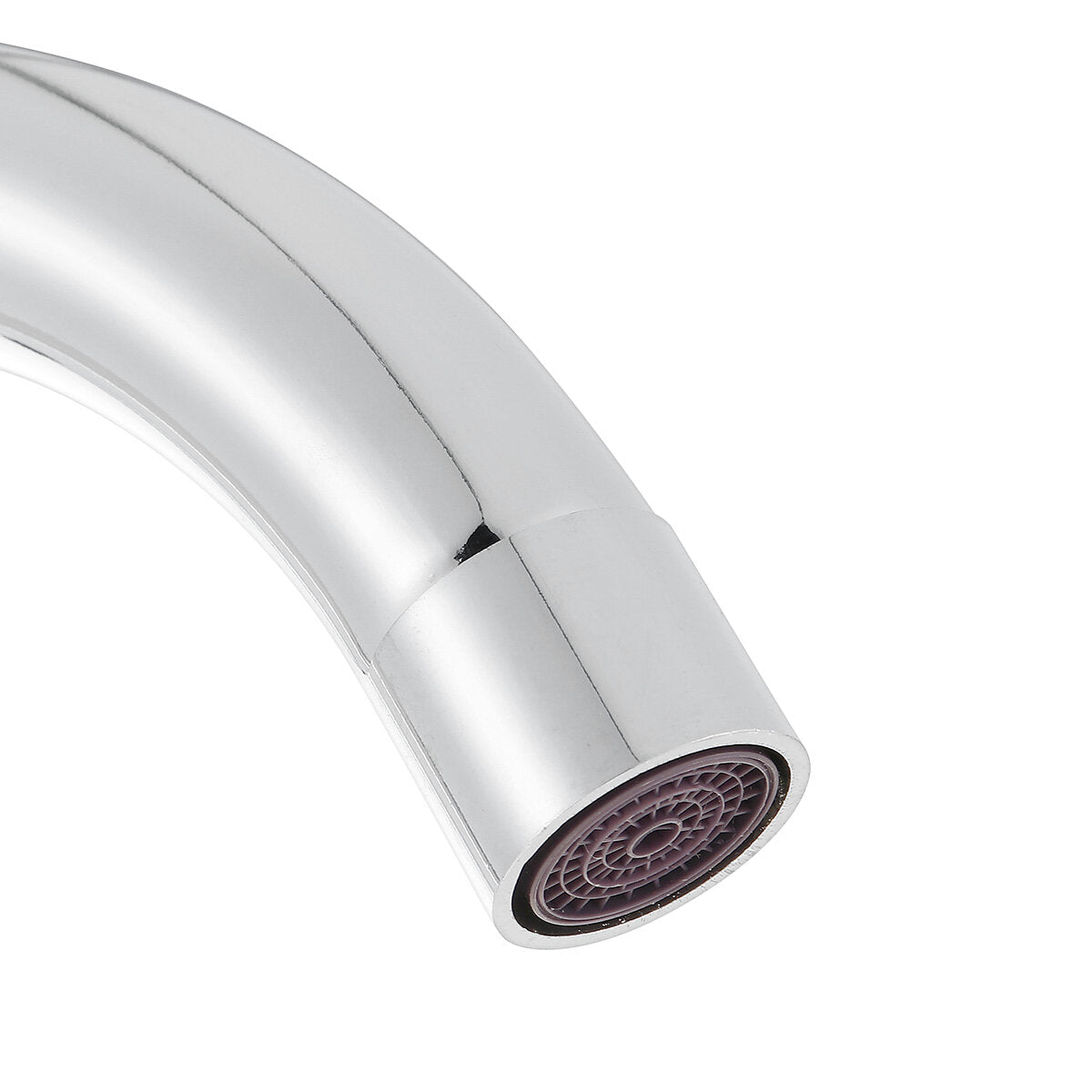 Modern Kitchen Sink Faucet Hot Cold Mixer Taps Swivel Spout Dual Lever Tap Mono Chrome