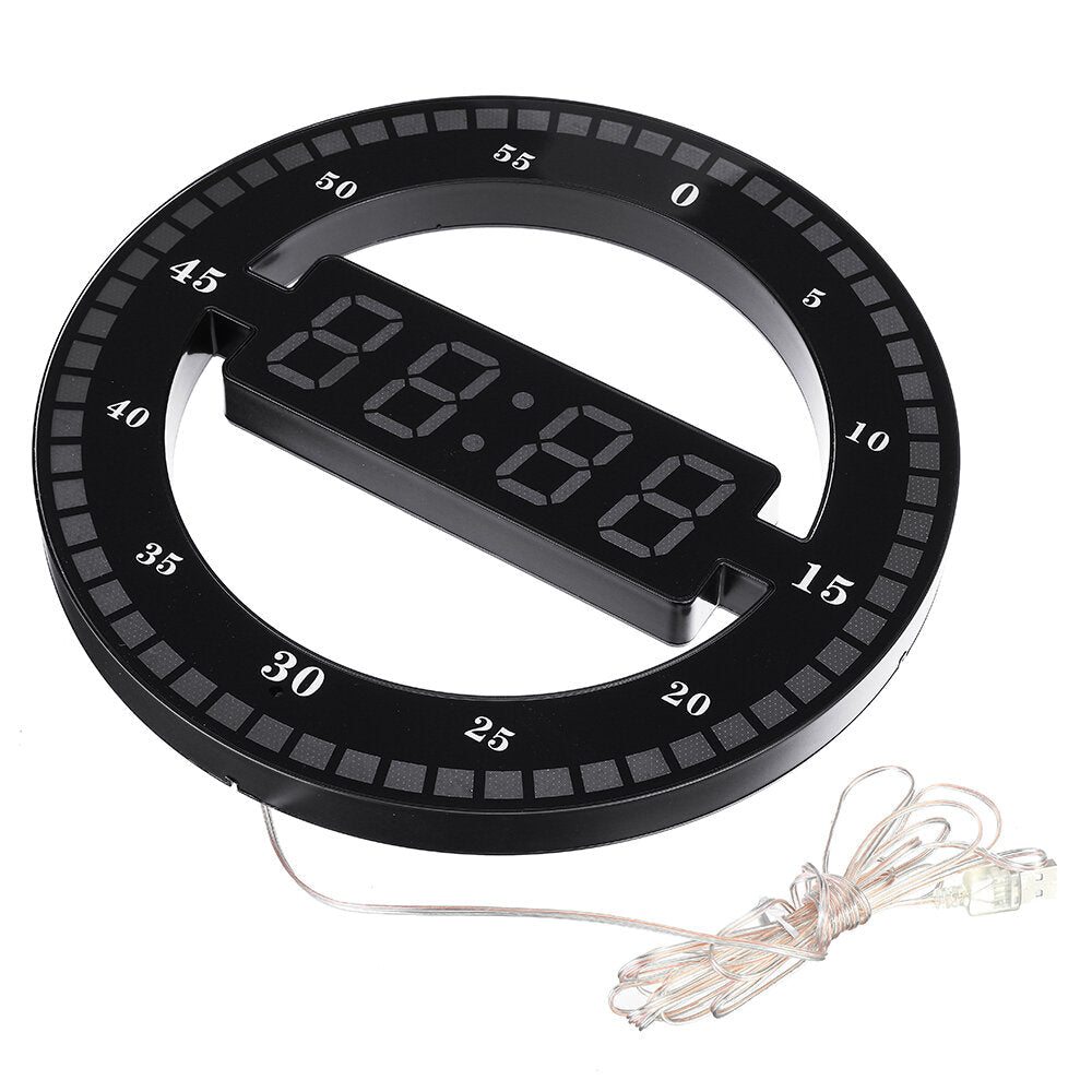 US/EU Plug 12 Inch LED Ring Wall Clock Automatic Photosensitive Digital Electronic Clock Office Bedroom Plastic Clock