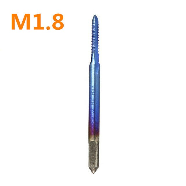 M1-1.8 Nano Blue Coated Metric Thread Tap Straight Flute Machine HSS Screw