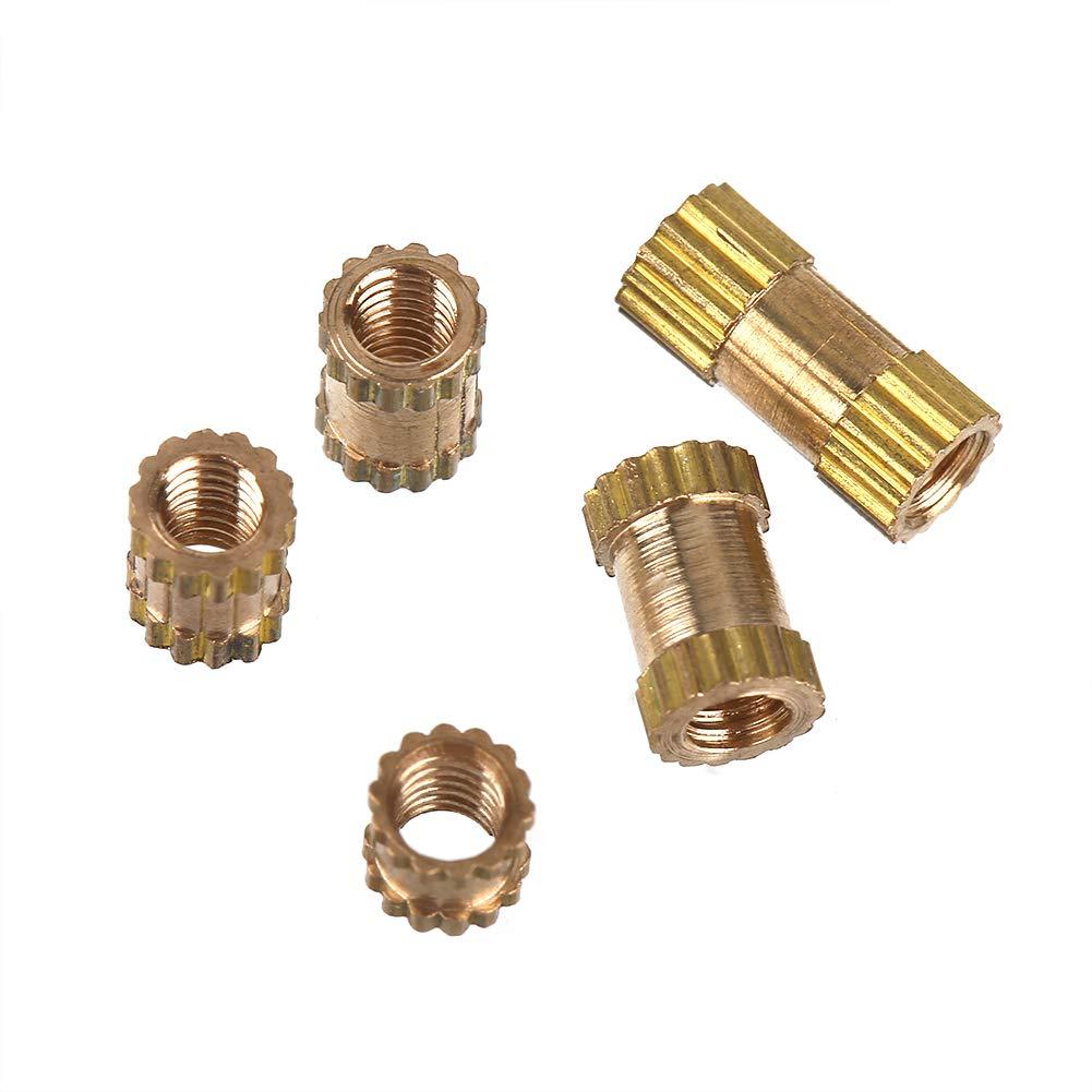 150Pcs M2.5 Brass Cylinder Knurled Nut Round Molded-in Insert Embedded Nuts Assortment Set