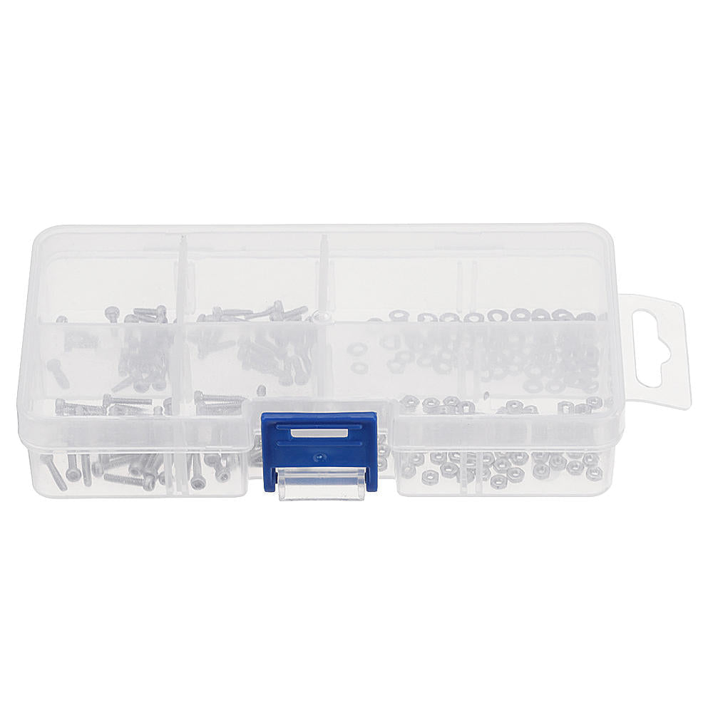 240Pcs M2 Hex Socket Cap Head Screw 304 Stainless Steel Washer Nut Assortment