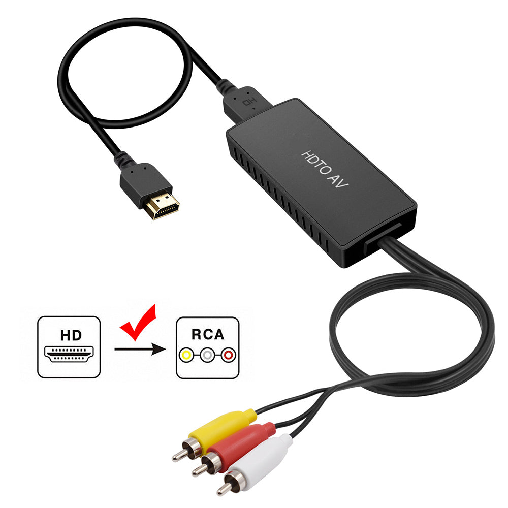 HD to AV Converter HD RAC Adapter Connectors 1080P High Definition Compatibility for TV GV-CH5004