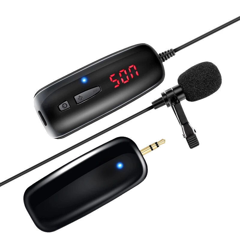 UHF Lavalier Lapel Wireless Microphone Recording Vlog for Youtube Live Interview Phone Pad PC Android Recorder DSLR