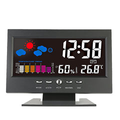 Digital LED Temperature Humidity Monitor Weather Forecast LED Table Alarm Clock