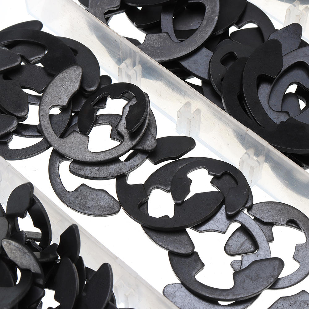 300Pcs Carbon E-Clip Black Oxide Finish Retaining Ring Circlip Tools Kit 1.5-22mm