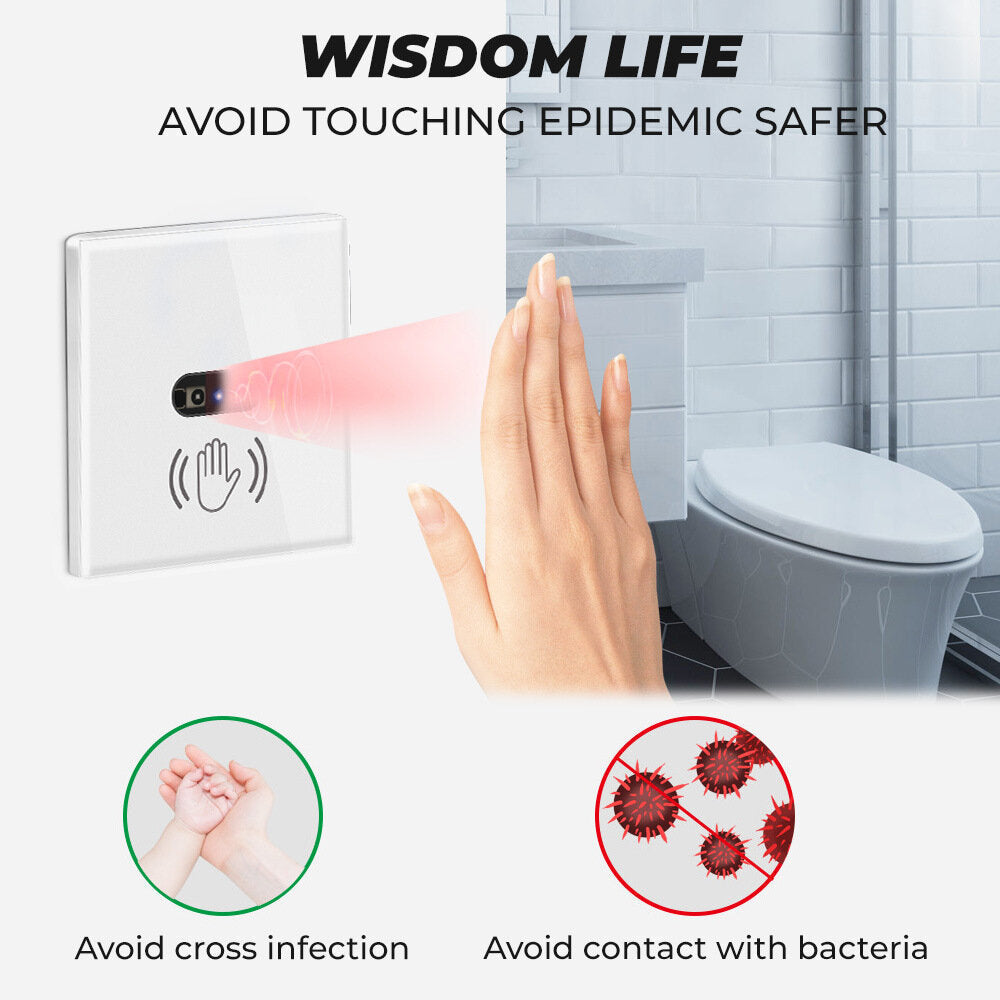 Wall Infrared Sensor Switch Infrared Sensor No Need to Touch Glass Panel Light Switch