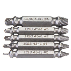 5pcs HSS Damaged Screw Extractor Drill Bits Guide Set Broken Easy out Bolt Screw Remover Tool