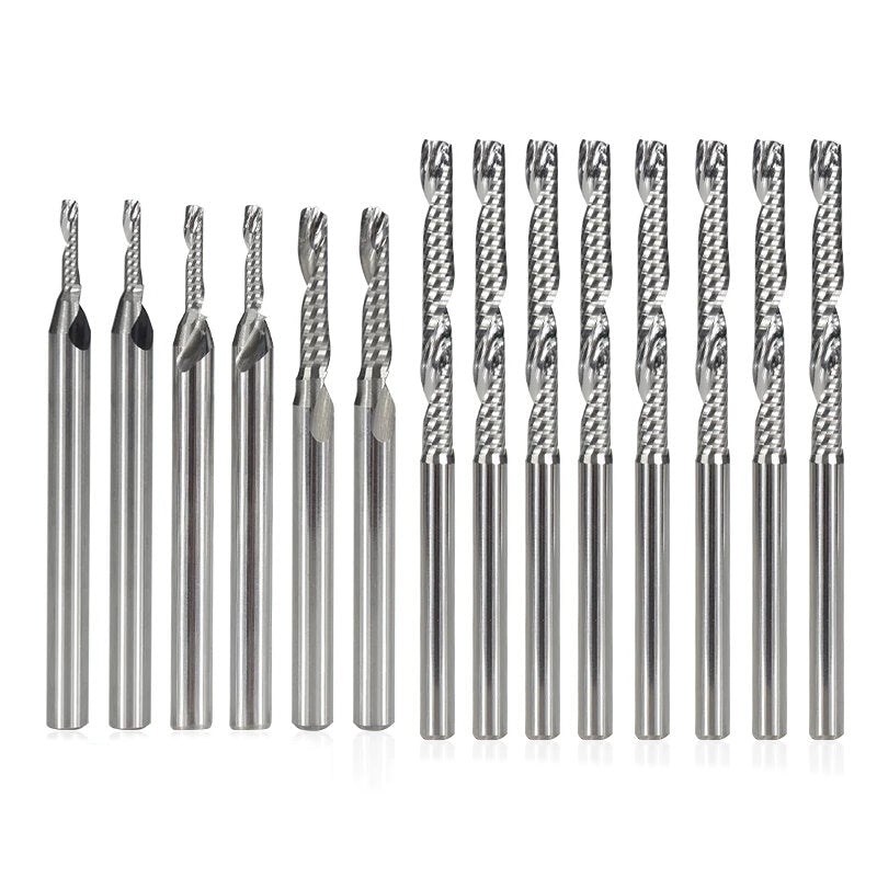 Tungsten Carbide Flute Mill 3.175mm Shank Spiral Milling Cutter Engraving Bit