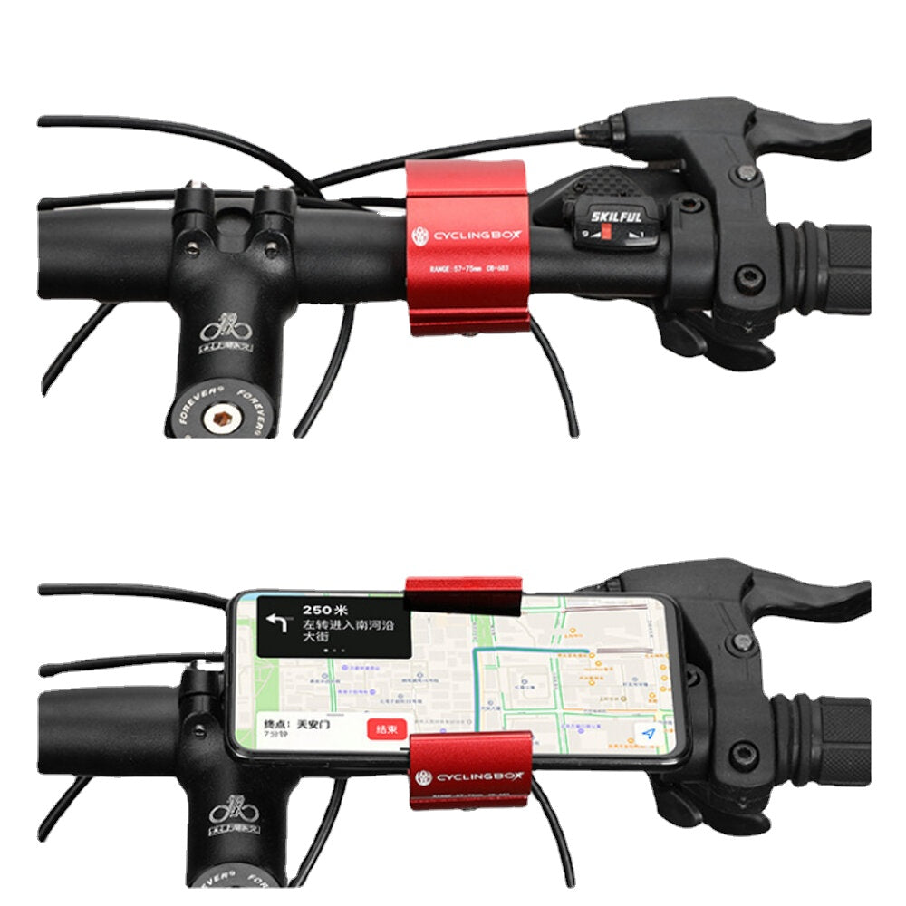 Hidden Ring Bike Phone Holder Universal 60-90mm Width Phone Mount Clip Navigation Bracket Outdoor Bicycle Cycling