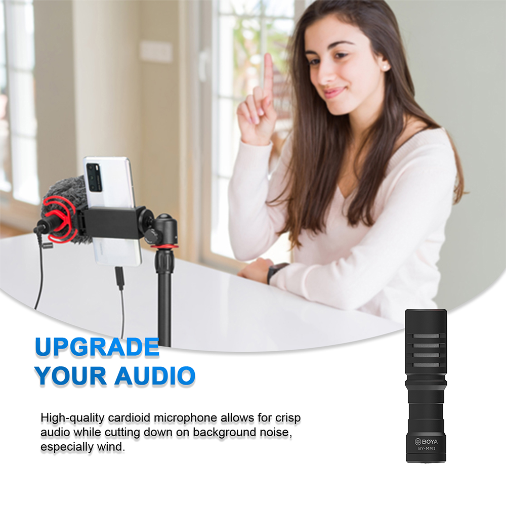 Microphone Mic LED Light Tripod Phone Clip Holder Kit for Smartphone Vlog Live Studio Video