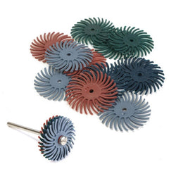 12pcs 1/8 Inch Shank Bristle Brushes 80/120/220/400 Grit Disc Brushes