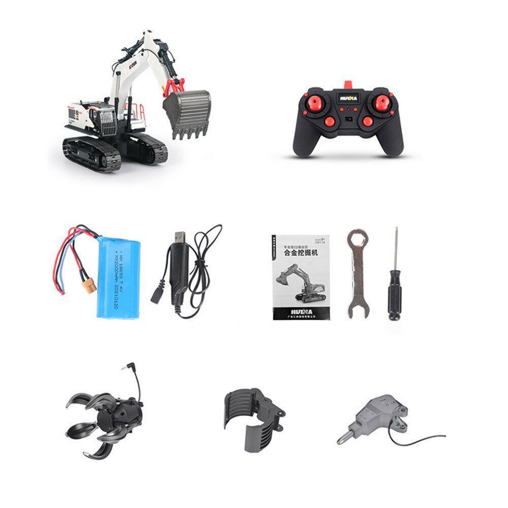 Toys 2.4G 22CH RC Excavator Alloy Vehicles w/ LED Light Sound Machine Toys Models