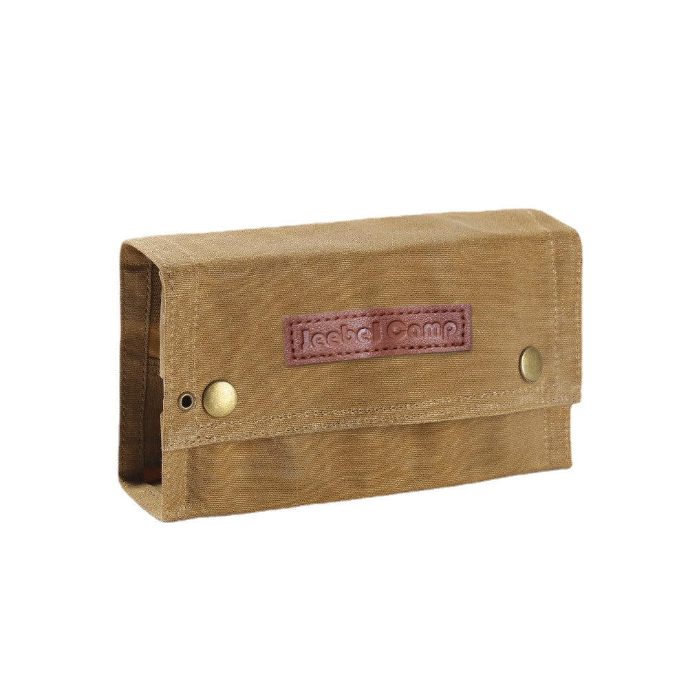 Outdoor Spice Bottle Set Portable Folding Wax Canvas Waterproof Large Capacity Camping Hiking Bushcraft Picnic Bbq Seasoning Bag