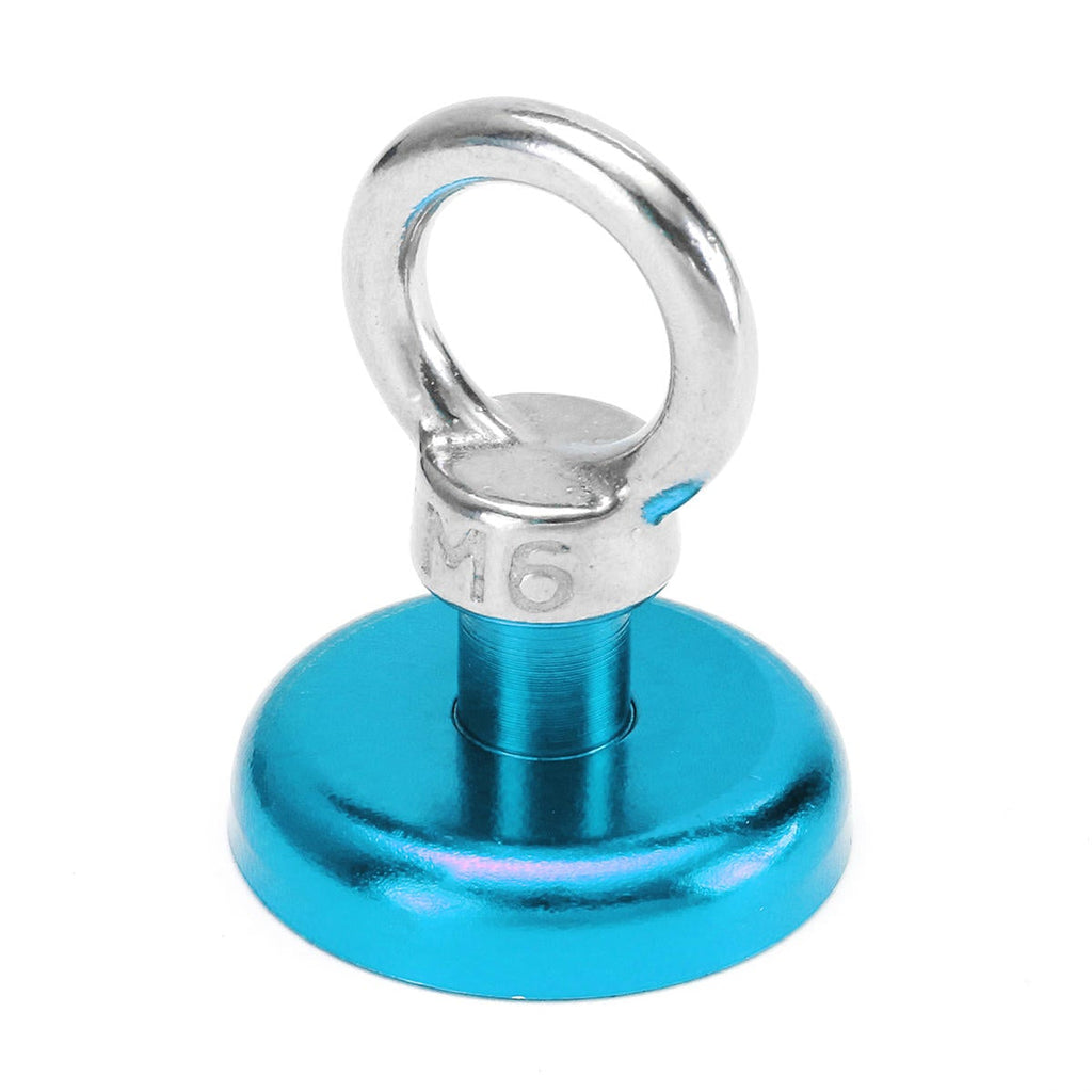 36mm 50kg Neodymium Recovery Magnet Metal Detector Eyebolt Ring Red/Yellow/Blue