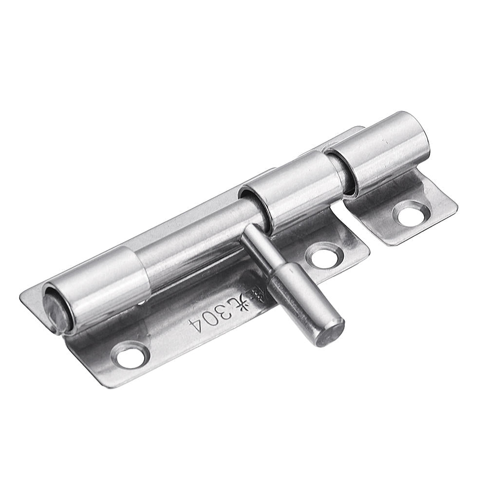Stainless Steel Door Latch Sliding Lock Barrel Bolt Hasp Staple Gate Safety Lock with Padlock Hole