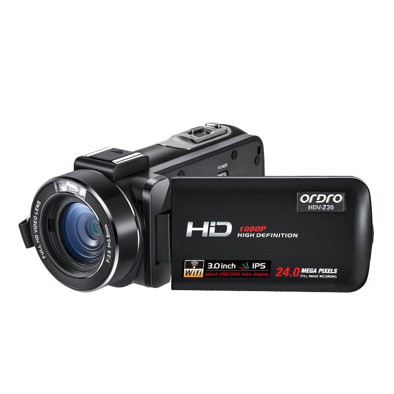 Digital Vlog Camcorder HD 1080P 24MP 16X Zoom 3.0 inch IPS Touch Screen Support WIFI SD Card DV with Microphone