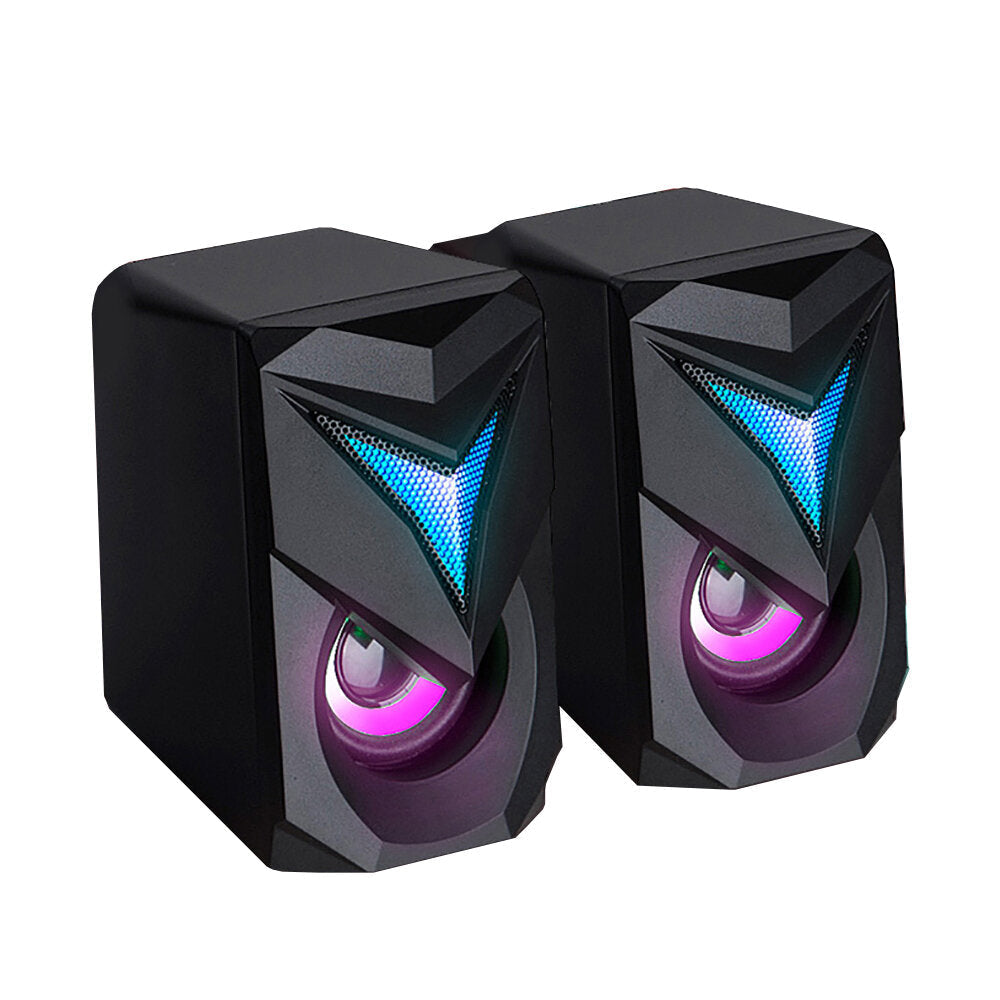 Computer Speaker Wired + Bluetooth Subwoofer BT5.0 4D Surround Sound Colorful Lights 4inch Woofer Unit for PC Laptop Phone