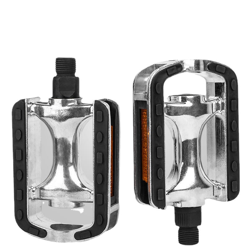 1 Pair Aluminum Alloy Bike Pedals Reflective Strip Cycling Pedals Bicycle Accessories