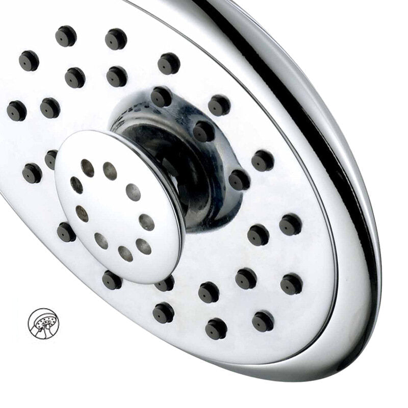 106 Nozzles Angle Adjustable Waterfall Rainfall Shower Heads Chrome Plated Trident Shape Head