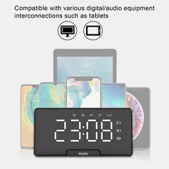 LED Alarm Clock Speaker Luminous Multi-function Retro Bluetooth 5.0 Loudspeaker for Home Decor Digital Alarm Clock